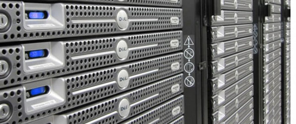 Closeup of some Dell PowerEdge 1950s in the original Deepthought cluster
